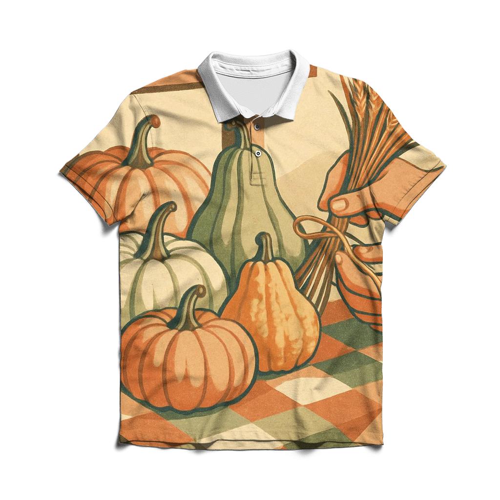 Market Day Pumpkin Quilt Still Life classic pique polos