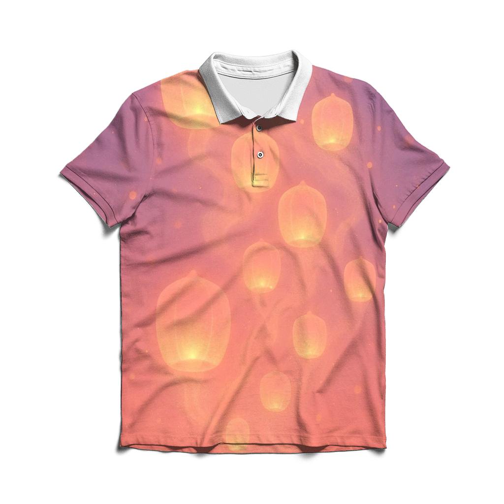 Coral Cloud Lanterns designer slim fit polos