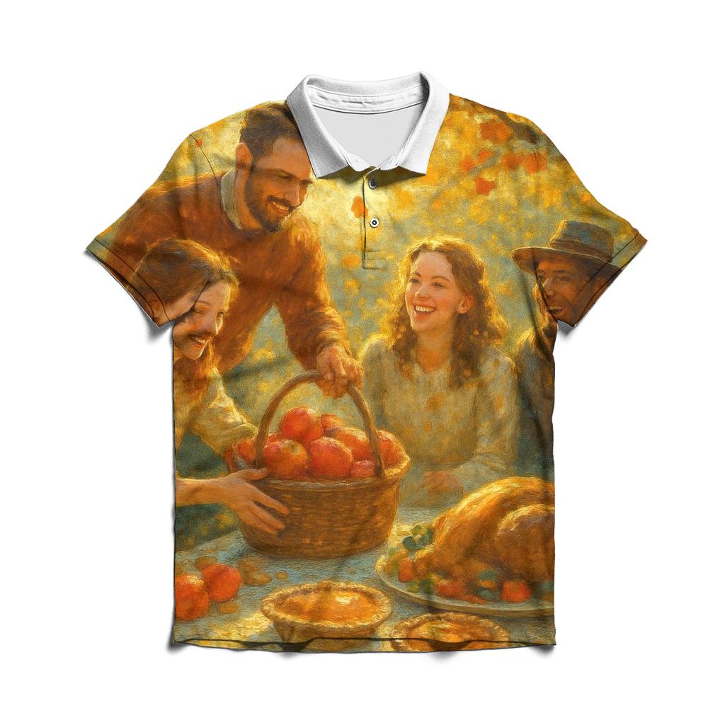 Golden Orchard Gratitude Gathering designer slim fit polos
