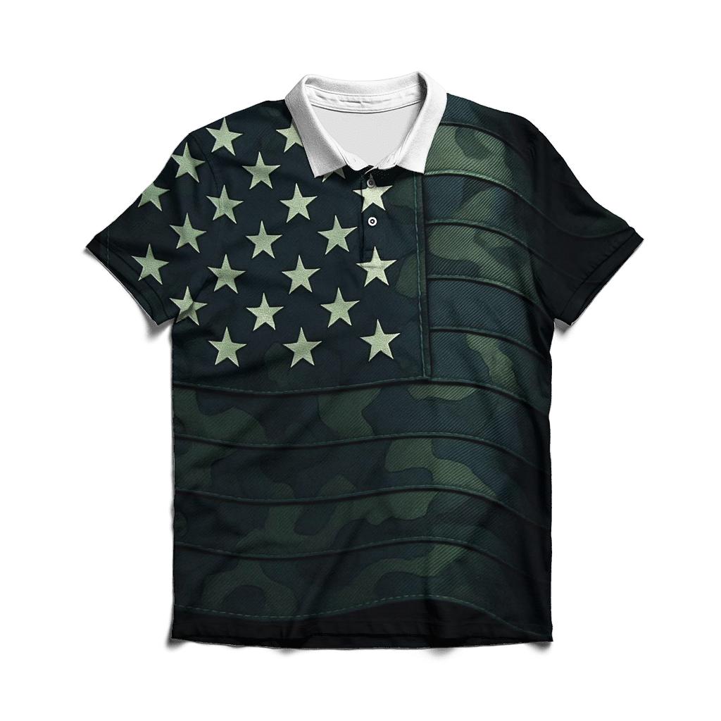Camo Stripes Night Ops personalized polo shirts