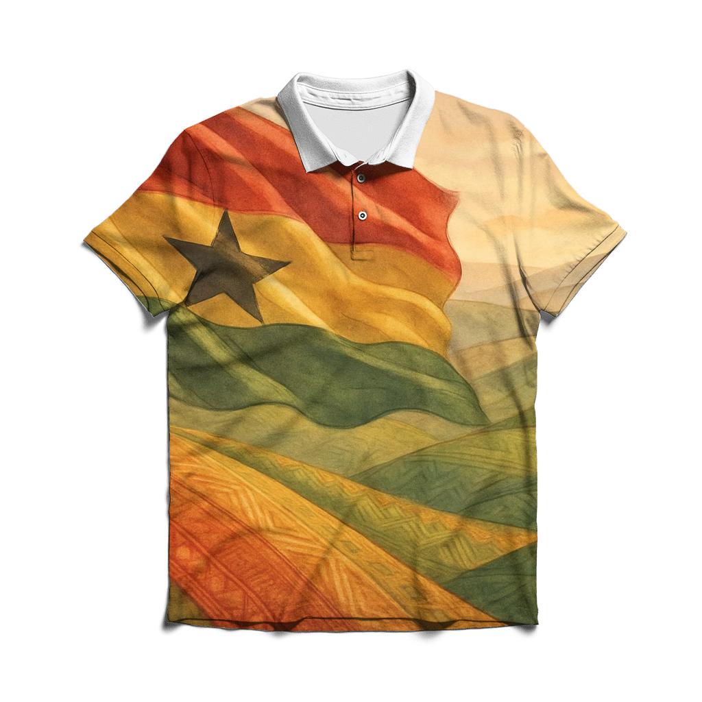 Kente Dawn Ghana classic pique polos