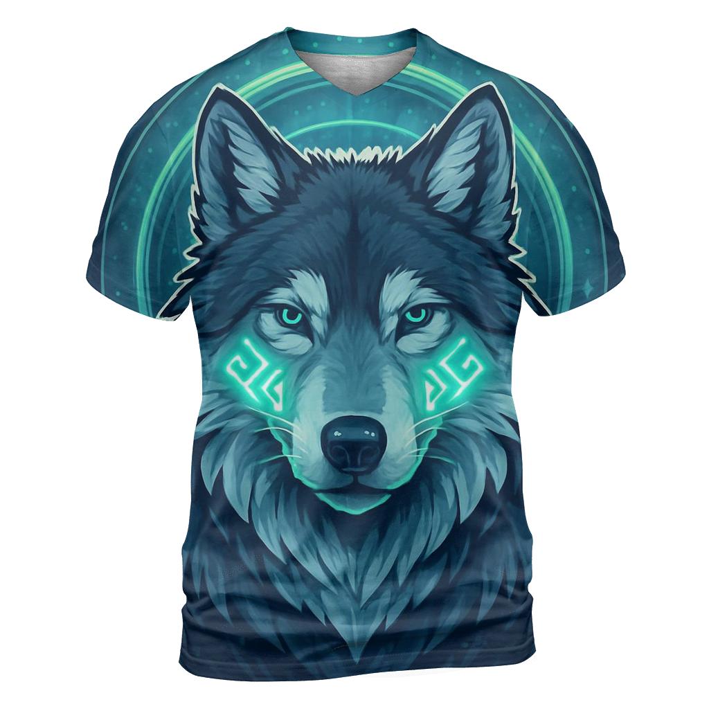 Aurora Rune Sentinel Wolf trendy printed shirt styles