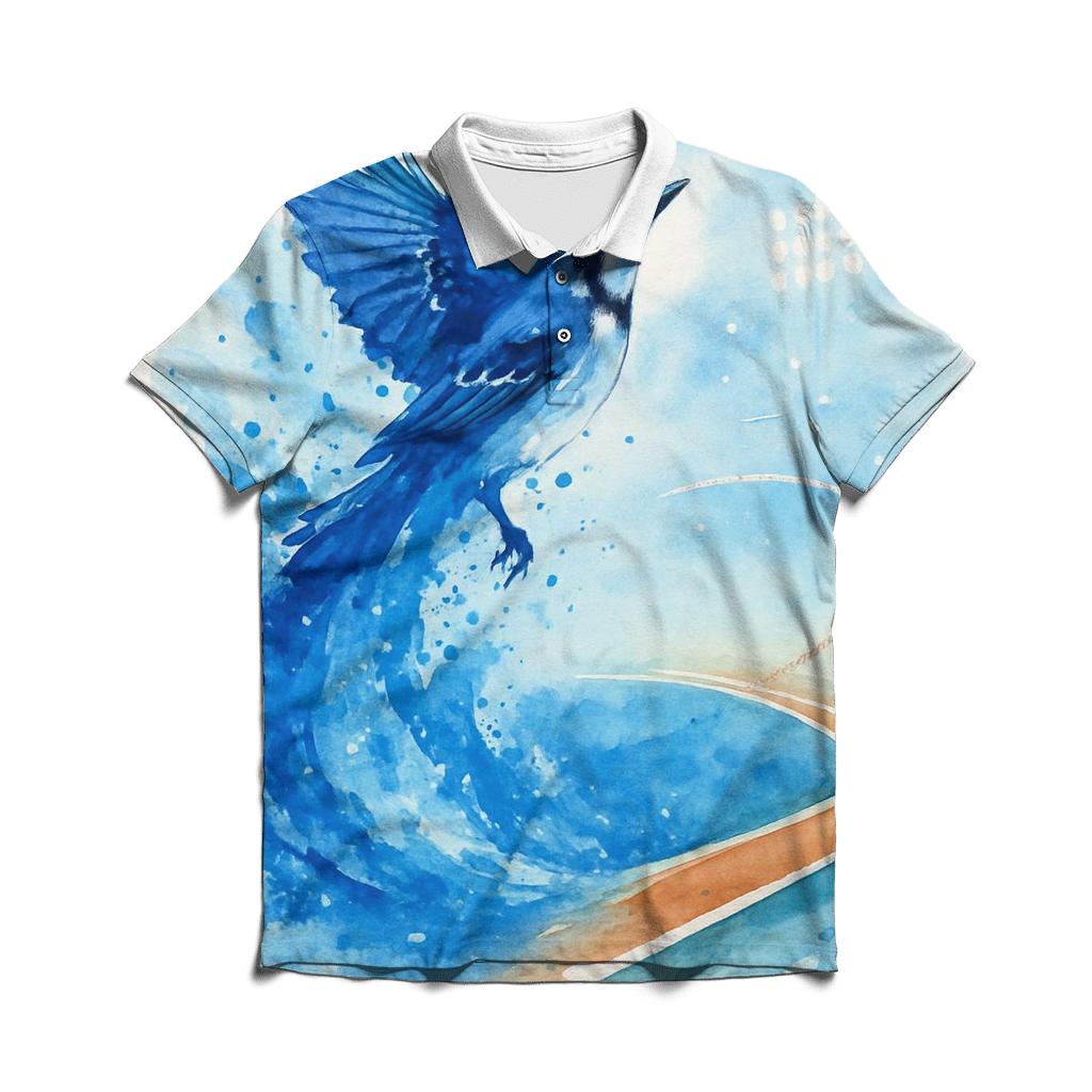 Watercolor Rally Wash, Blue Jays Surge embroidered polo tops