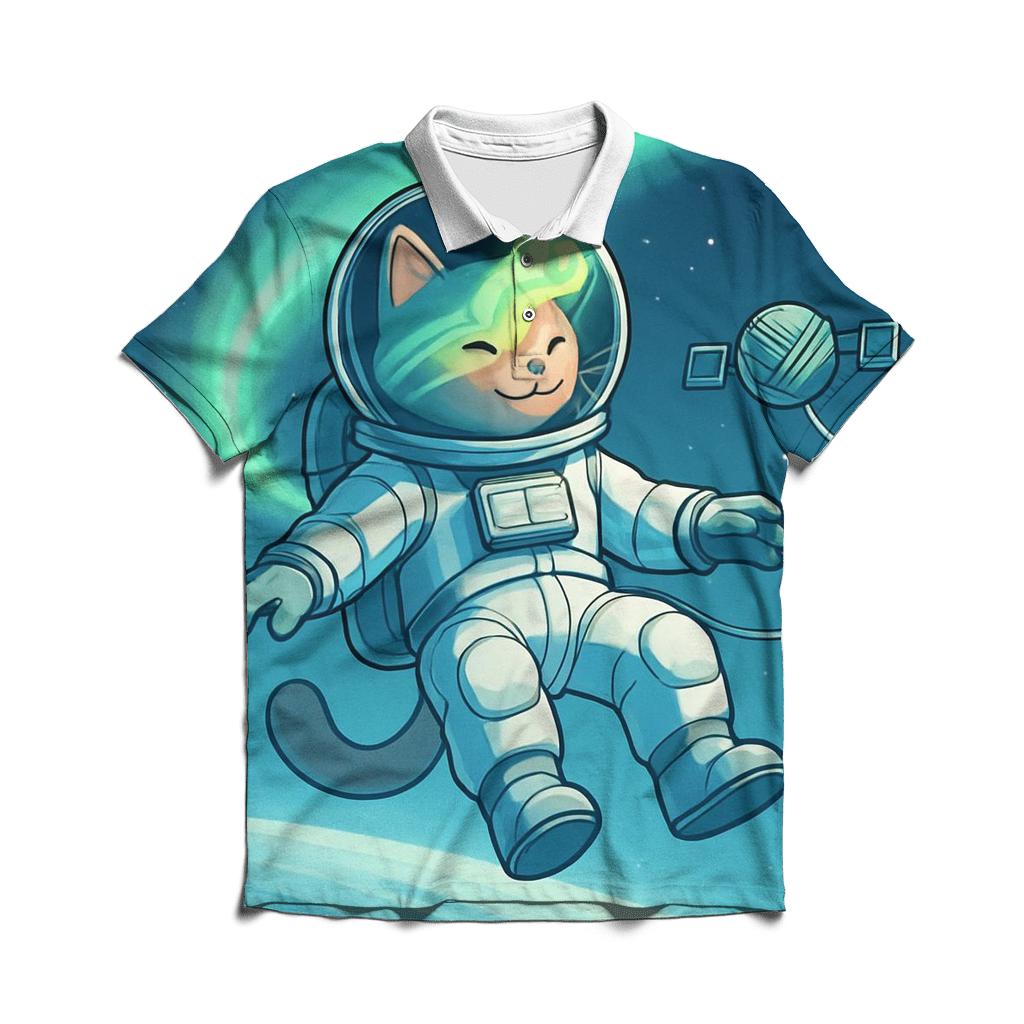 Polar Aurora Astronaut Cat classic pique polos