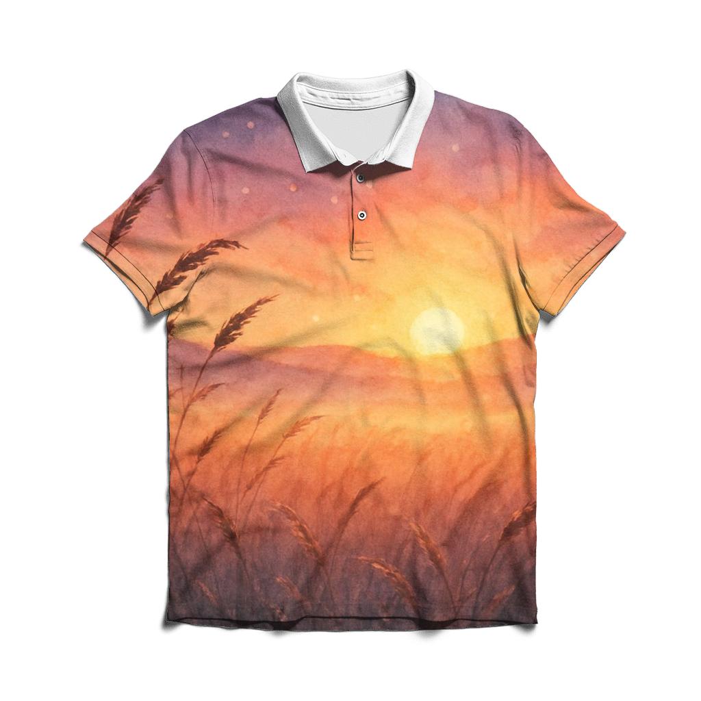 Meadow Haze Sunfall personalized polo shirts