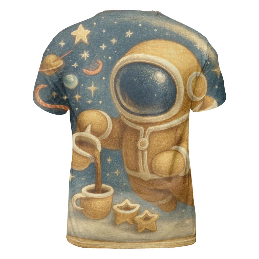 Gingerbread Astronaut Tea Party creative print fashion shirts