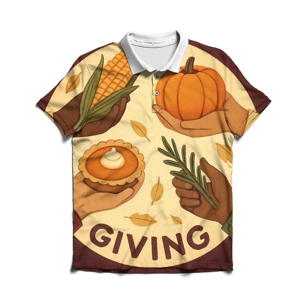 Harvest Wreath Of Shared Hands stylish collar polo tees