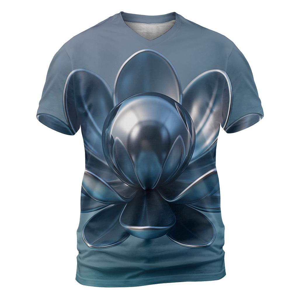 Chrome Petal Mirage artistic all-over print tops