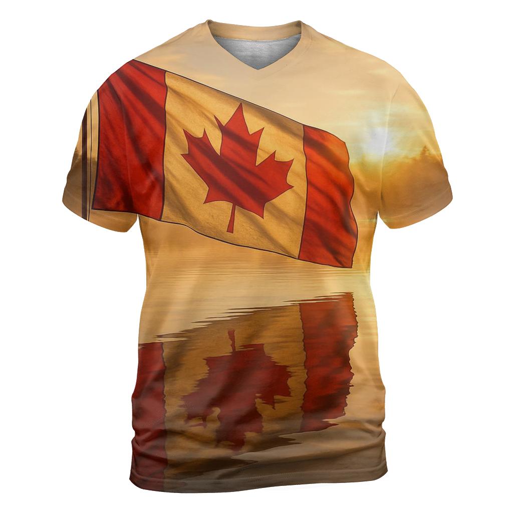 Crimson Maple Reflection Canada custom all-over print shirts