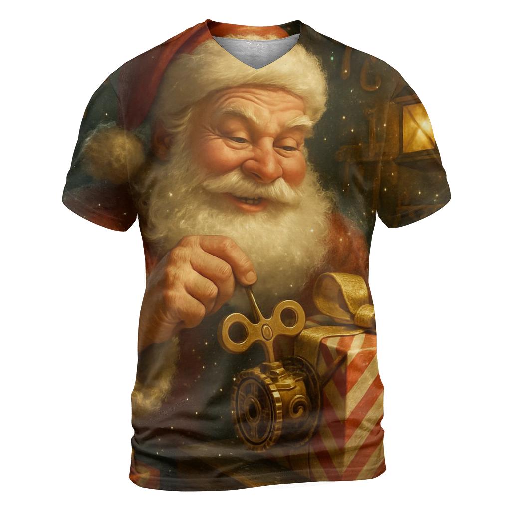 Workshop Blizzard Santa With Clockwork Gifts custom all-over print shirts
