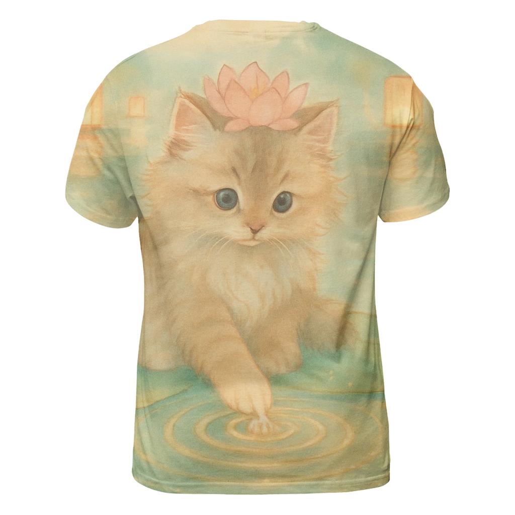 Lantern Lake Lotus Cat trendy printed shirt styles