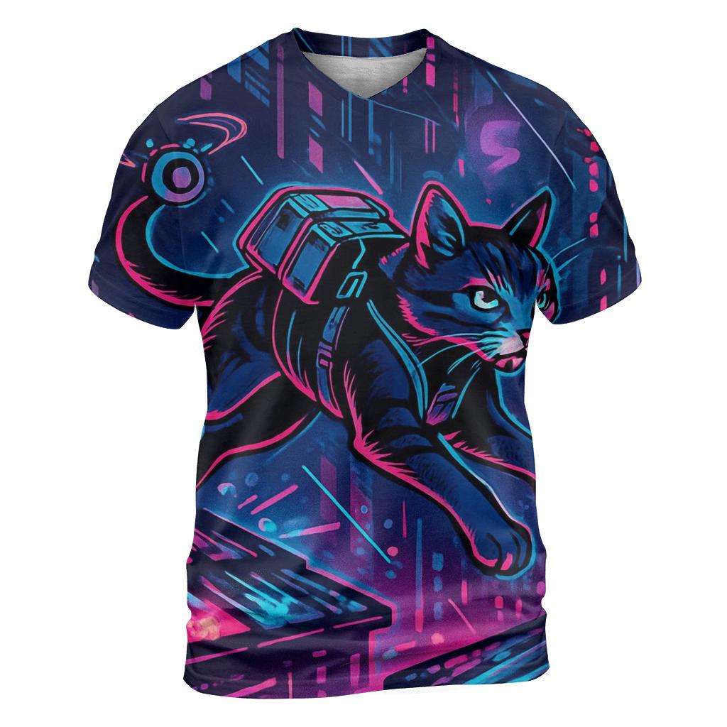 Neon Alley Courier Cat personalized full print shirts