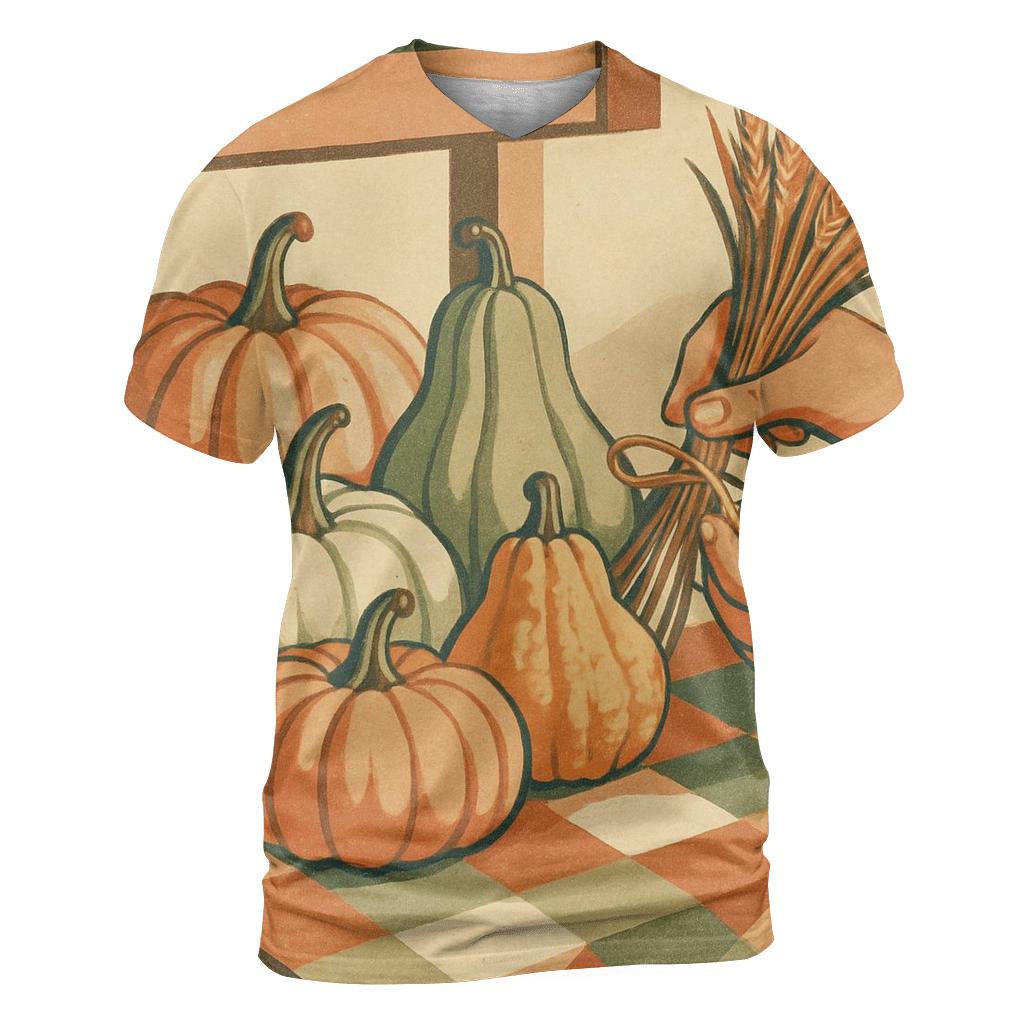 Market Day Pumpkin Quilt Still Life unique graphic print tees