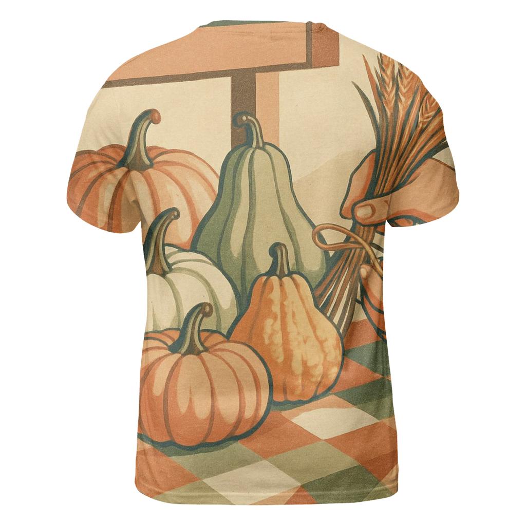 Market Day Pumpkin Quilt Still Life unique graphic print tees