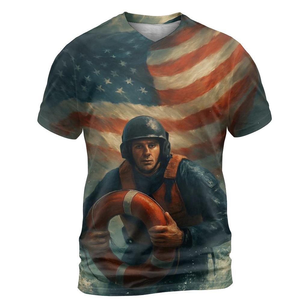 Coast Guard Dawn Rescue Banner artistic all-over print tops