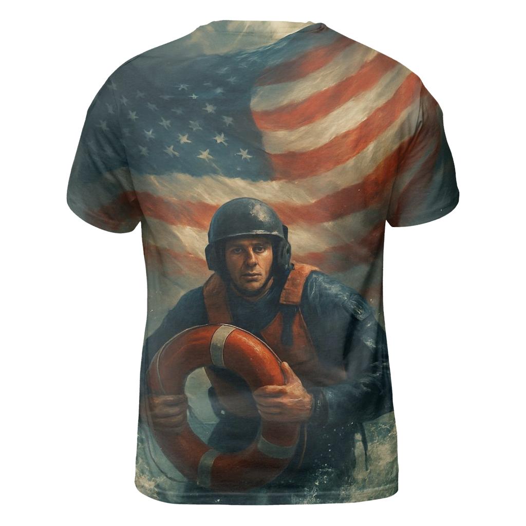 Coast Guard Dawn Rescue Banner artistic all-over print tops