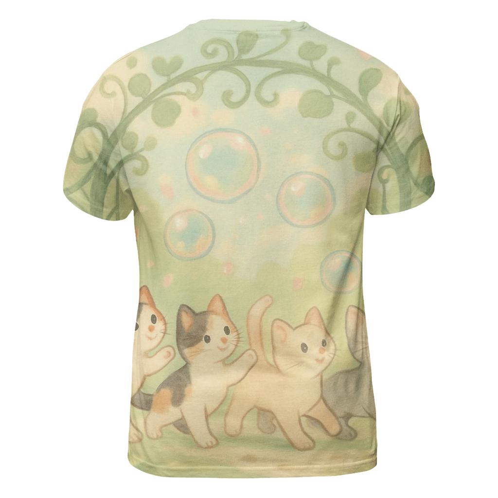 Garden Gate Bubble Parade Cats unique graphic print tees