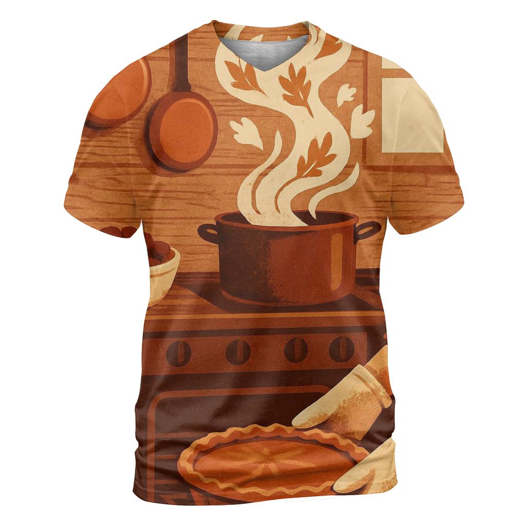Thankful Kitchen Steam Glow artistic all-over print tops