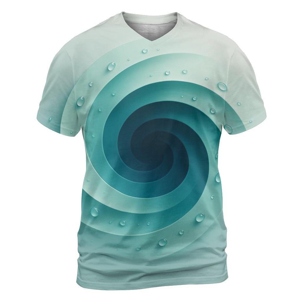 Teal Vortex Garden designer pattern shirts
