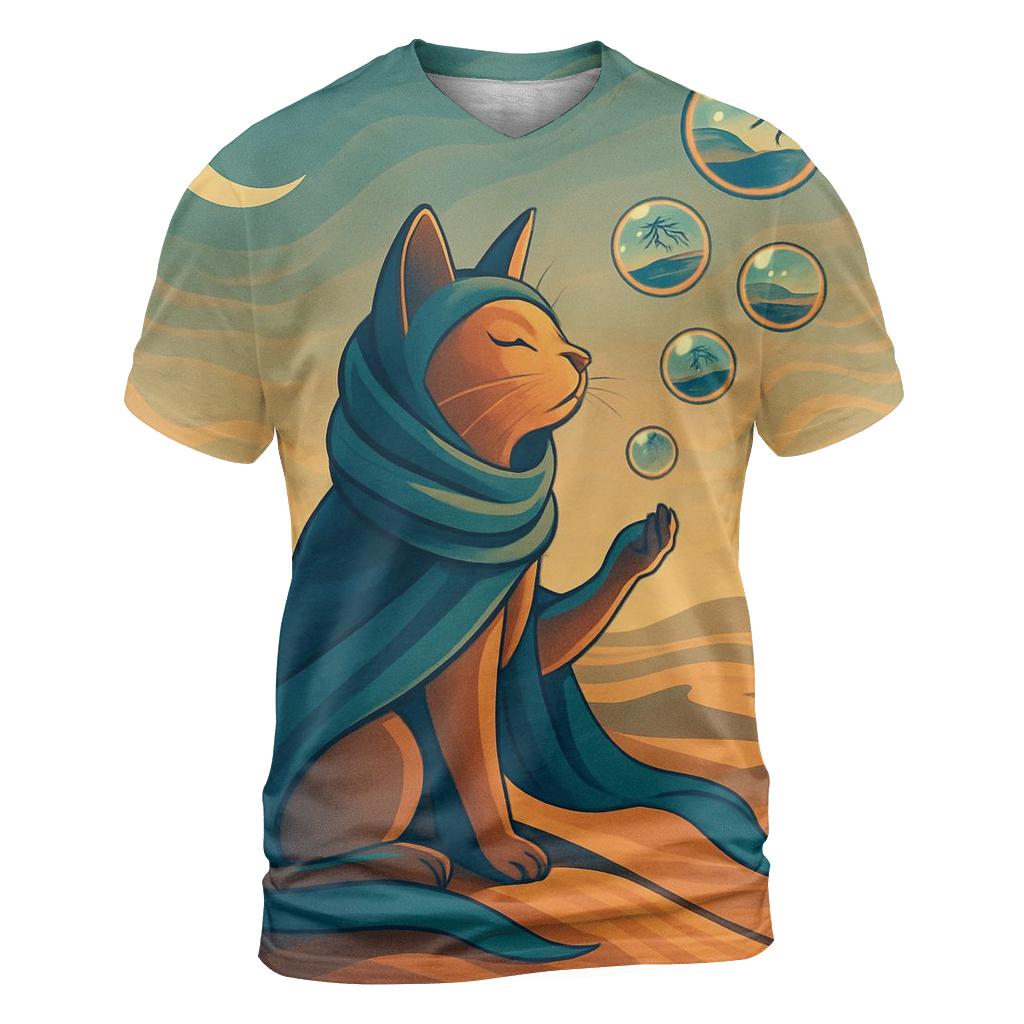 Desert Mirage Nomad Cat designer pattern shirts