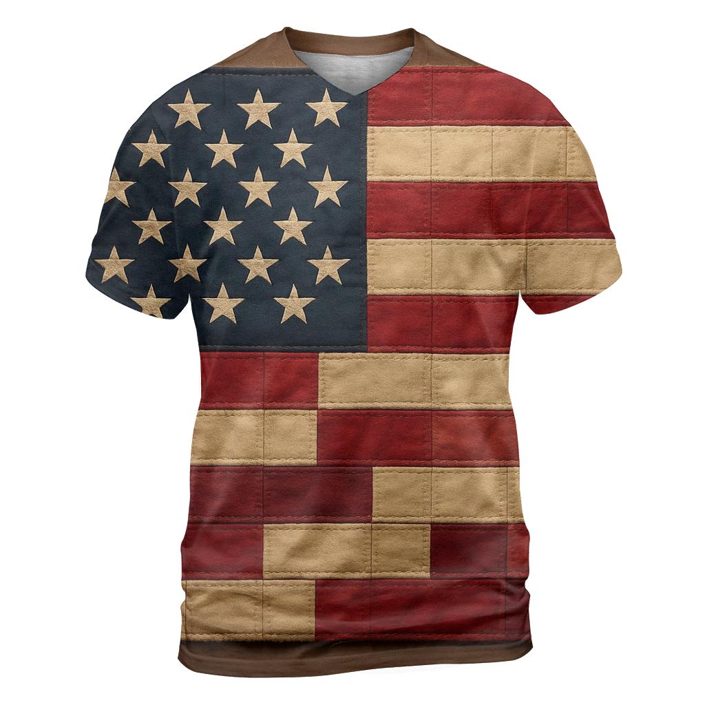 Patchwork Heritage Banner creative print fashion shirts