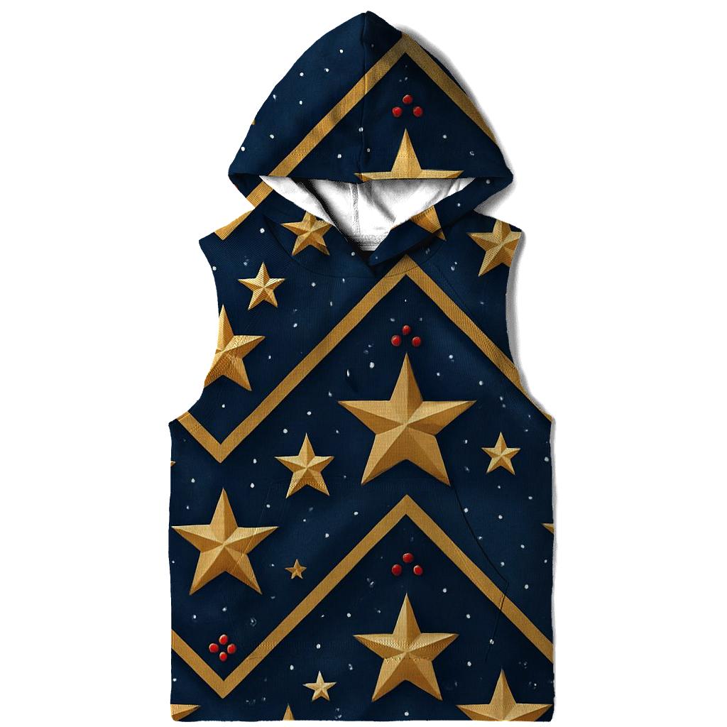 Gold Star Chevron On Navy Blue Background zip-up hoodies