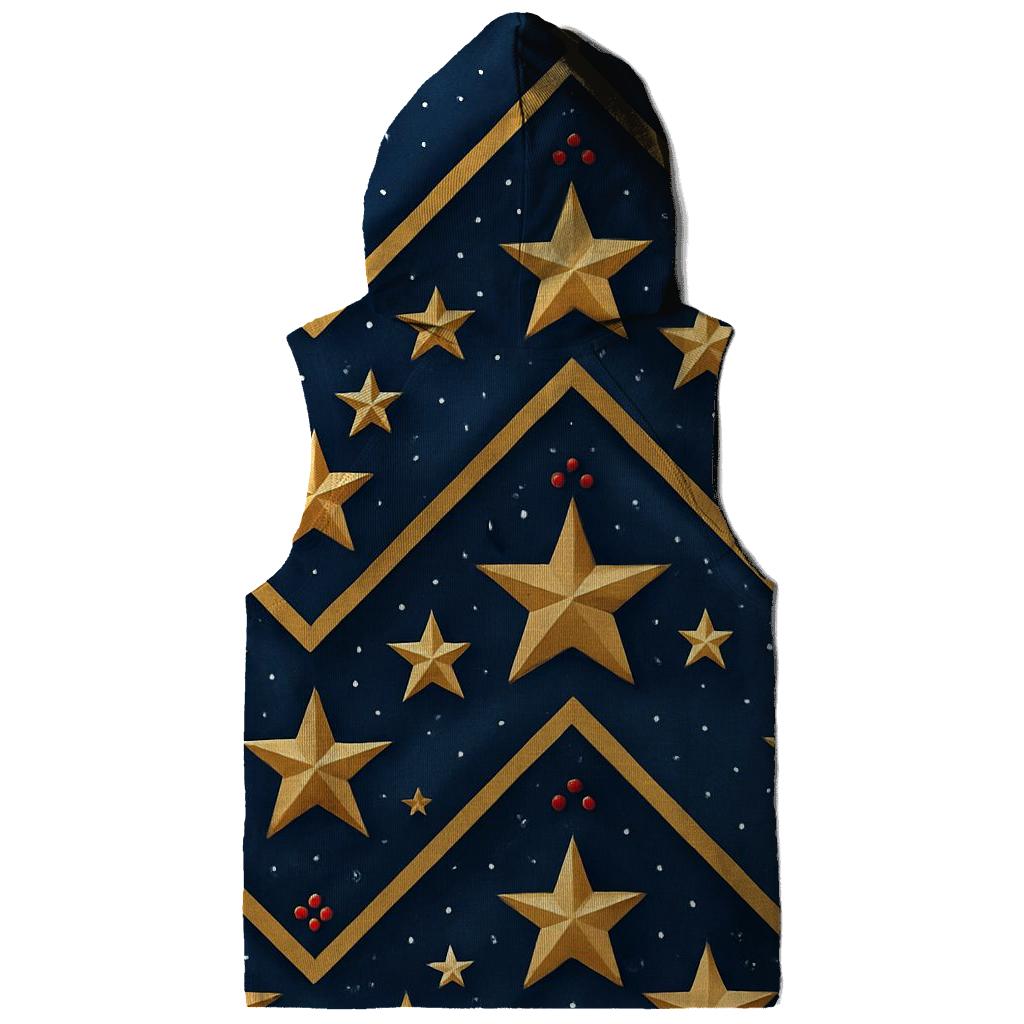 Gold Star Chevron On Navy Blue Background zip-up hoodies