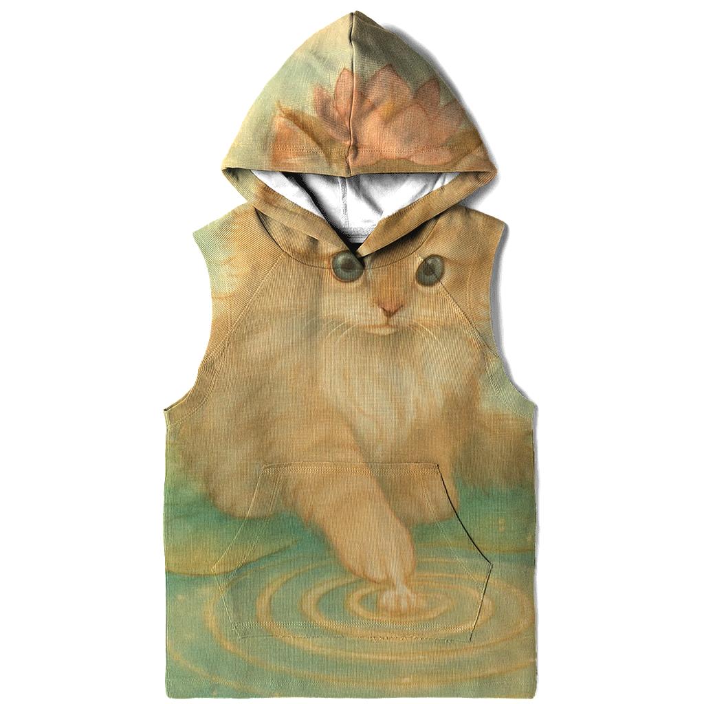 Lantern Lake Lotus Cat embroidered hoodies