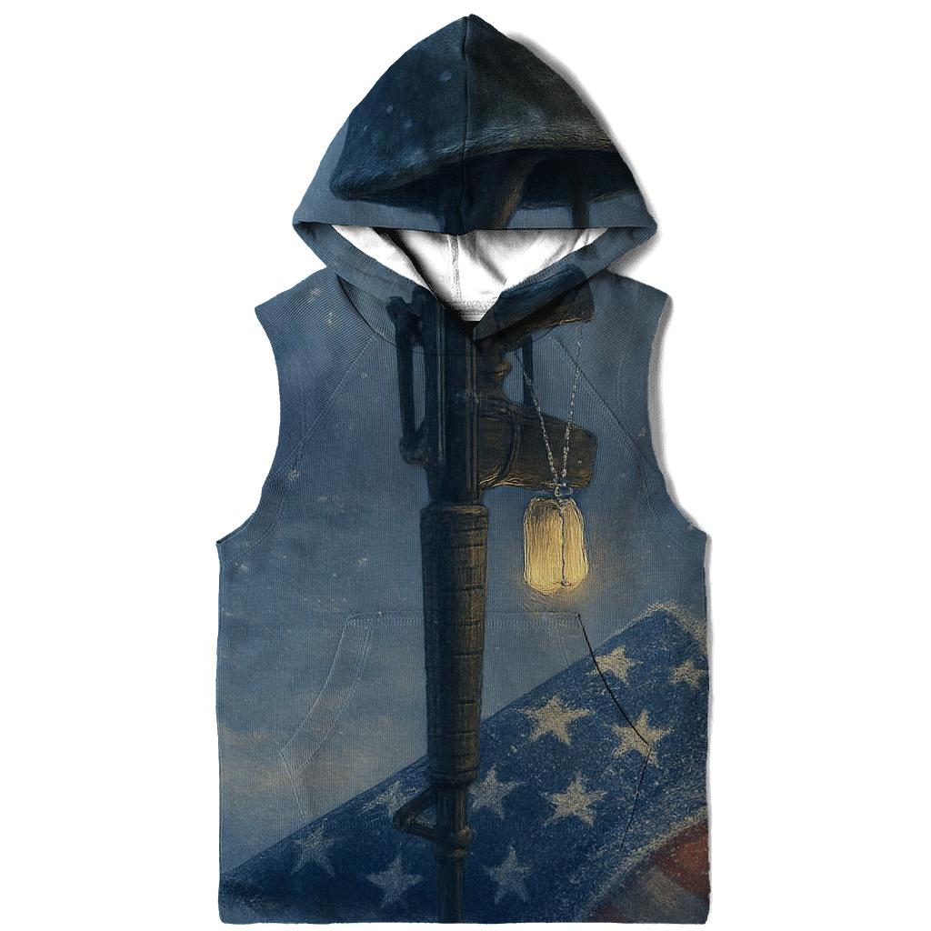 Memorial Lantern In Flag Frost embroidered hoodies