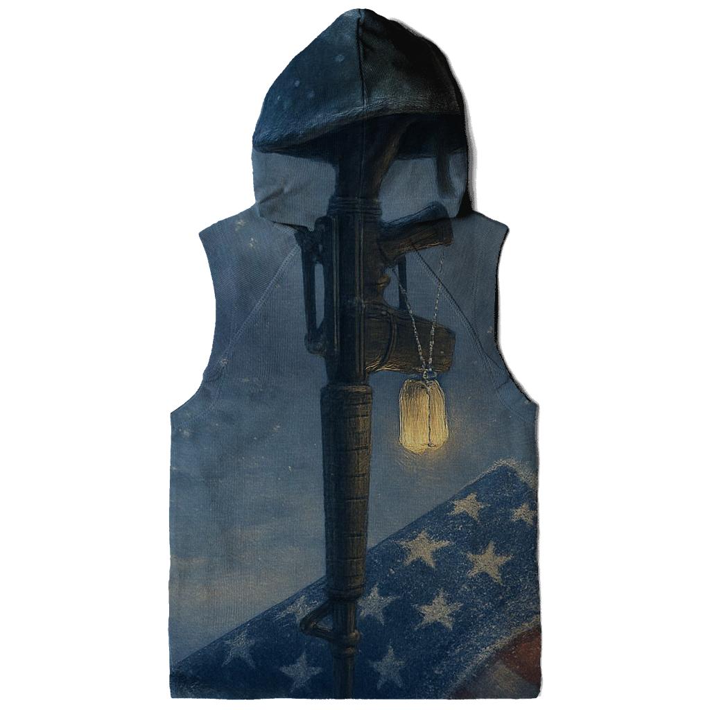Memorial Lantern In Flag Frost embroidered hoodies
