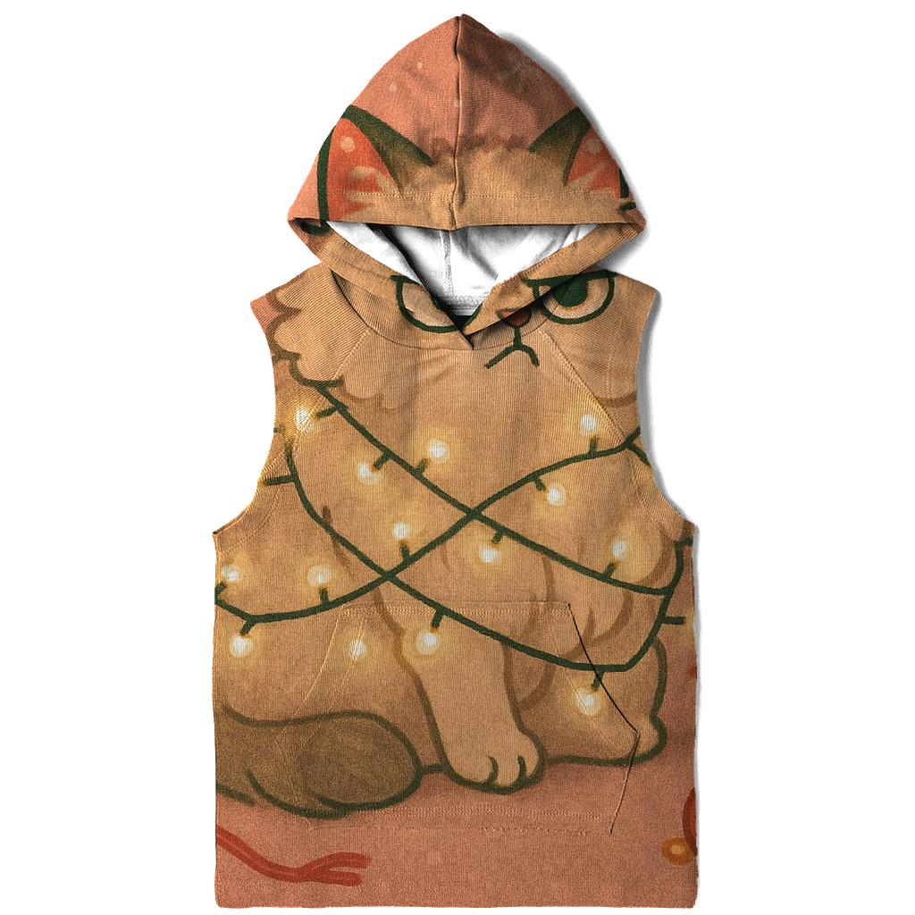 Grumpy Cat Tangled In Fairy Lights custom hoodies