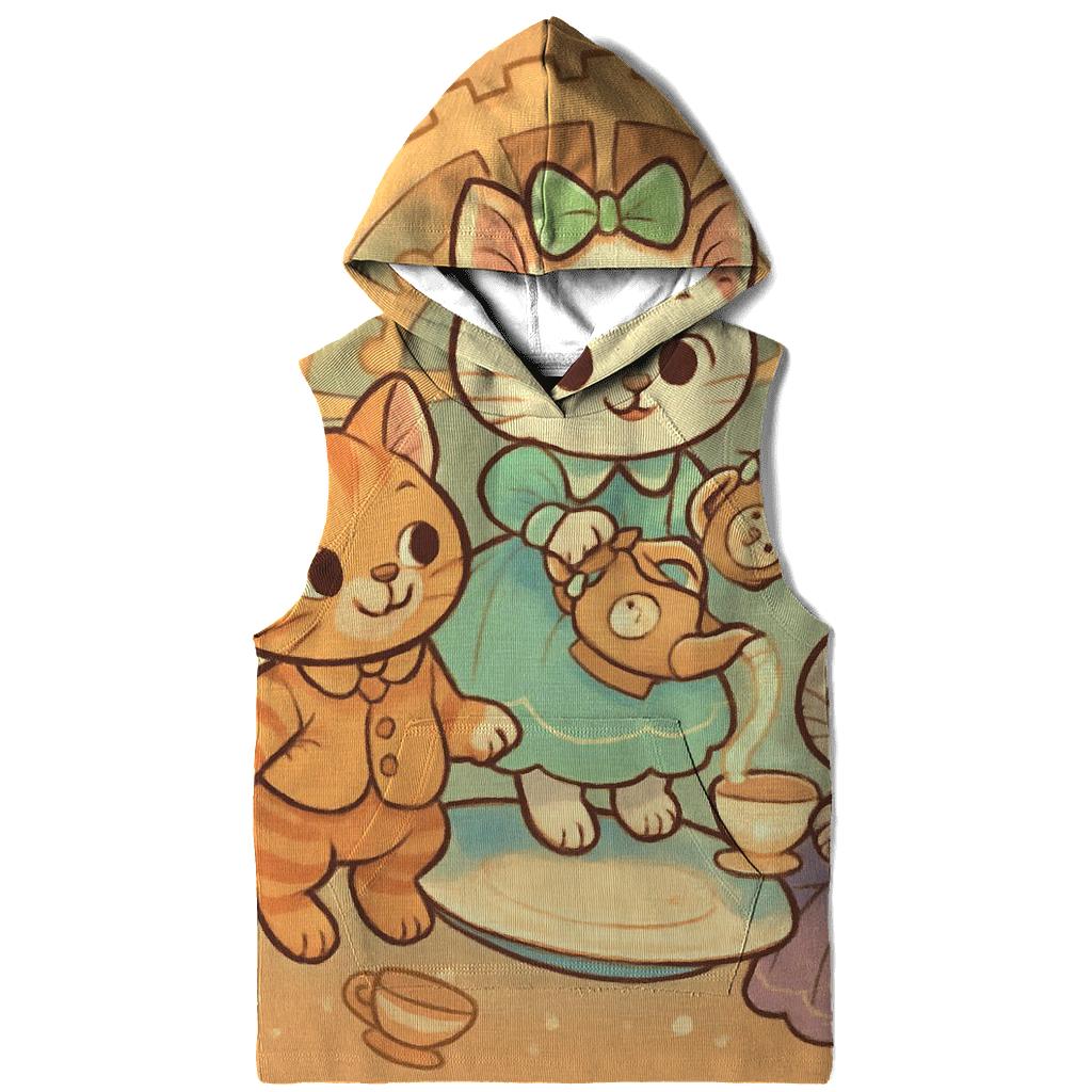 Clockwork Tea Party Kittens embroidered hoodies