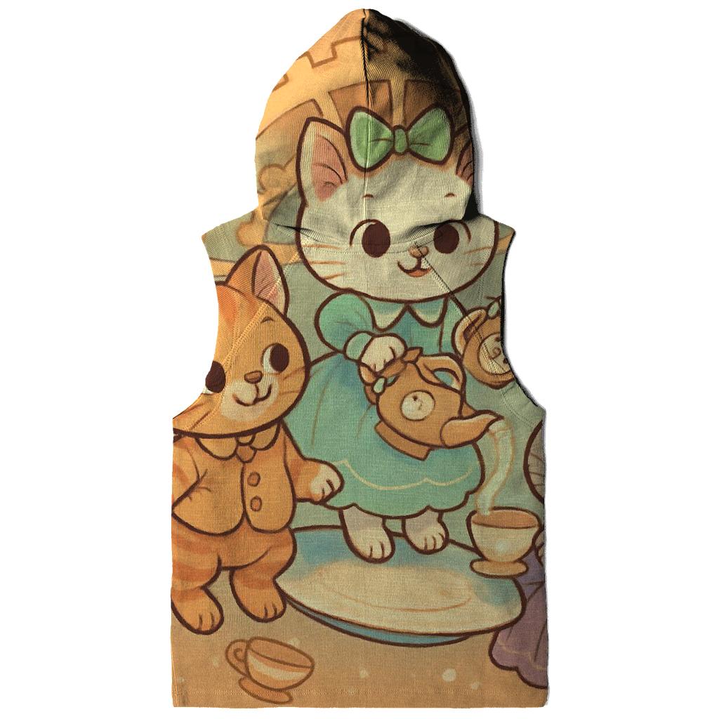 Clockwork Tea Party Kittens embroidered hoodies
