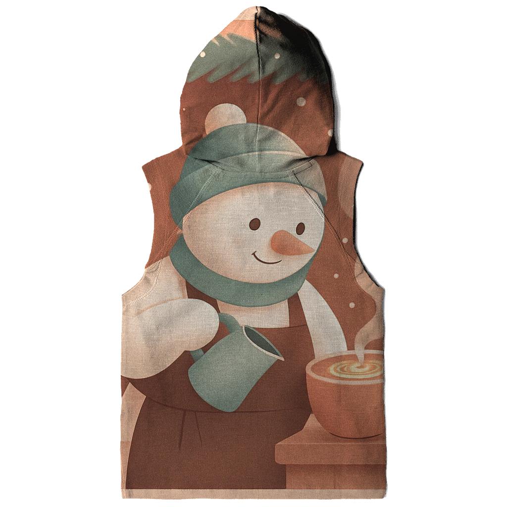 Snowman Barista Cocoa Cloud Art printed hoodies