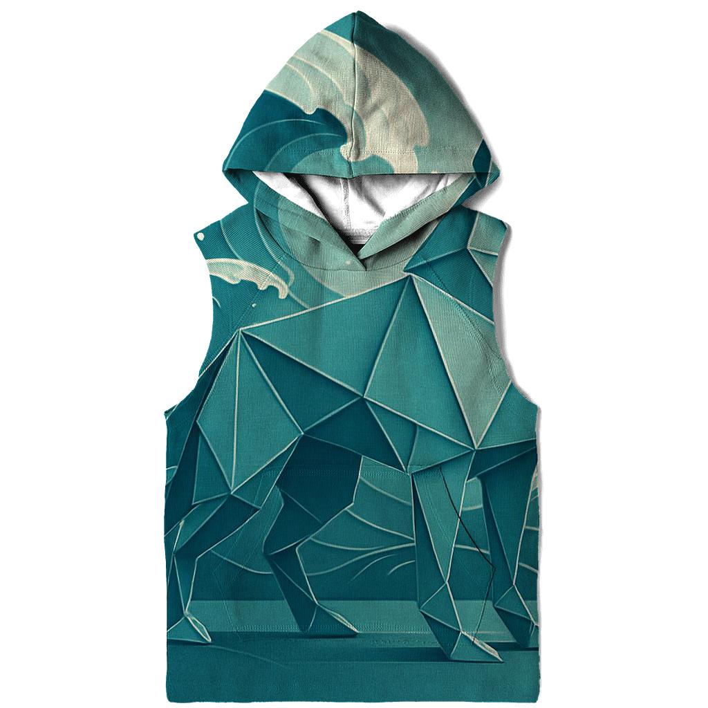 Origami Tide Wolf zip-up hoodies