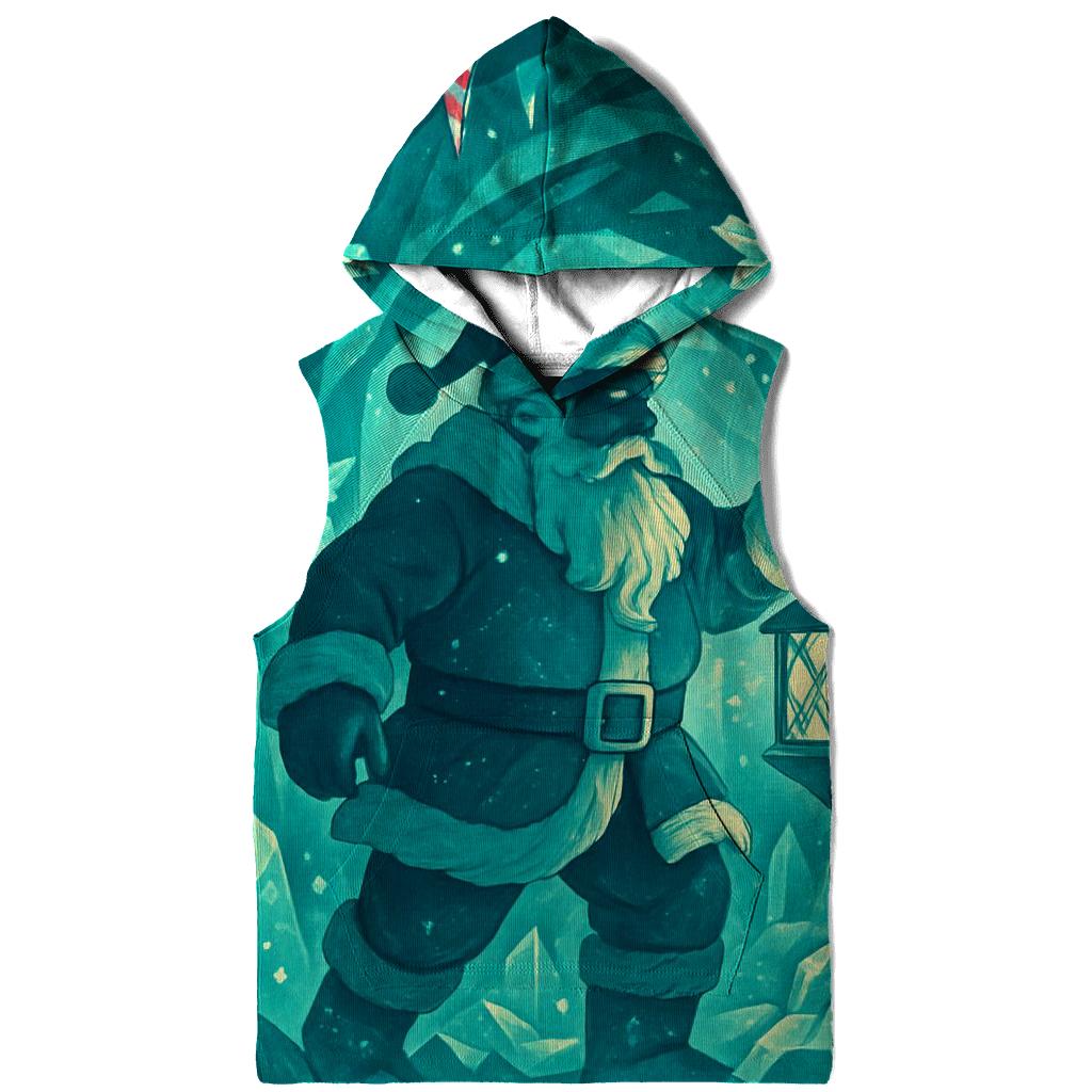 Santa In Crystal Cave Of Peppermint Ice lightweight hoodies