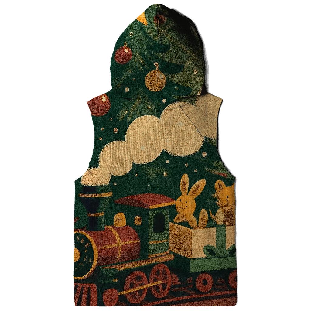 Vintage Holiday Poster Toy Train Carousel graphic hoodies
