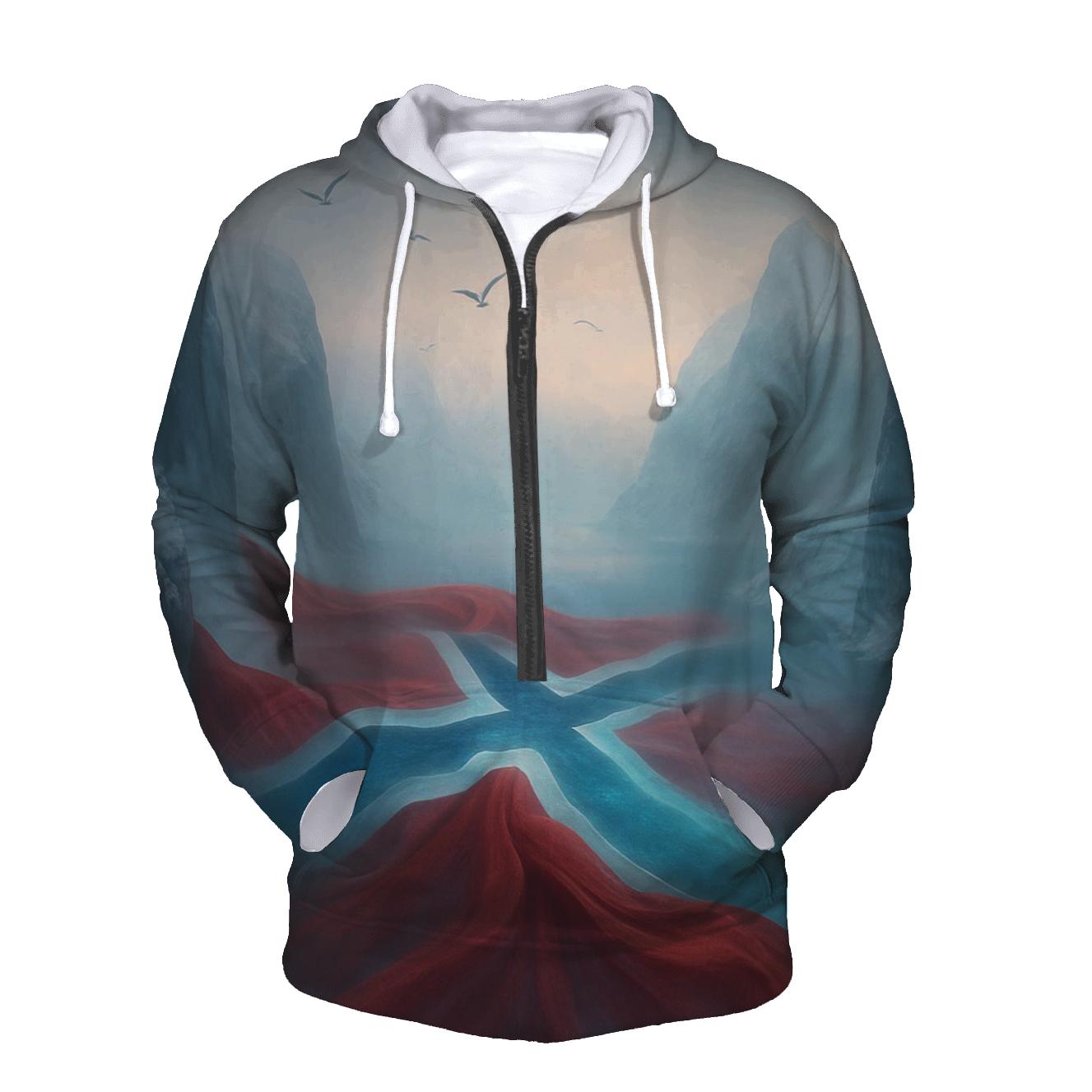 Aurora Fjords Norway premium hoodies