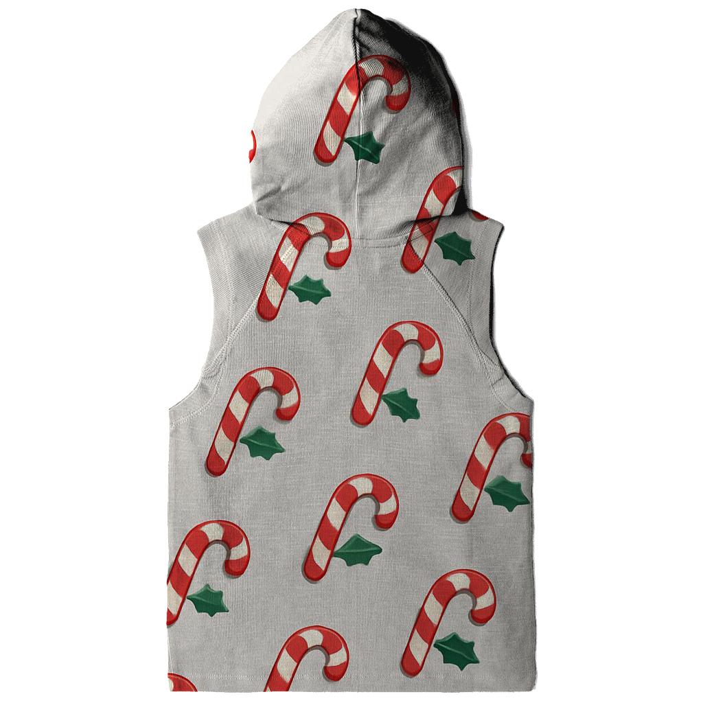 Candy Cane Polka Dot On Light Gray Background designer hoodies