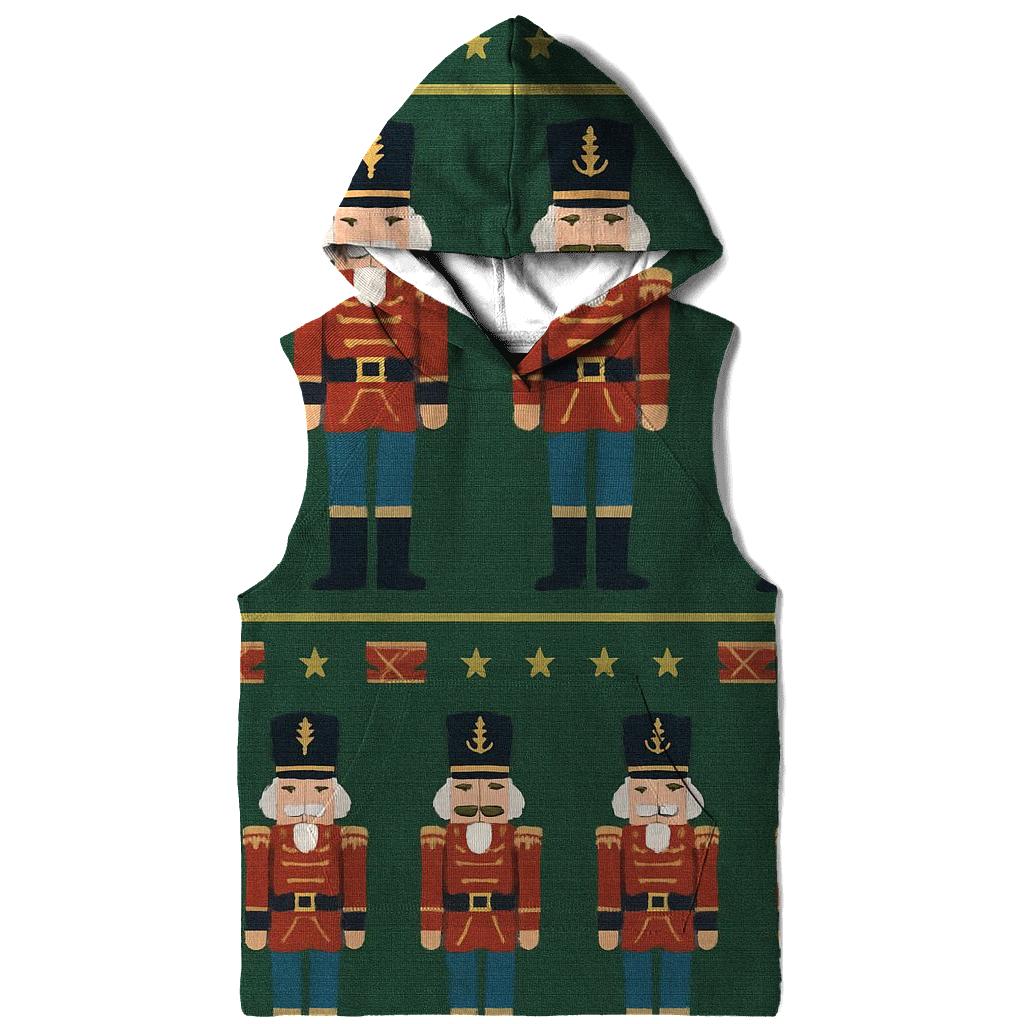 Nutcracker Soldier Border Stripe On Green Background graphic hoodies