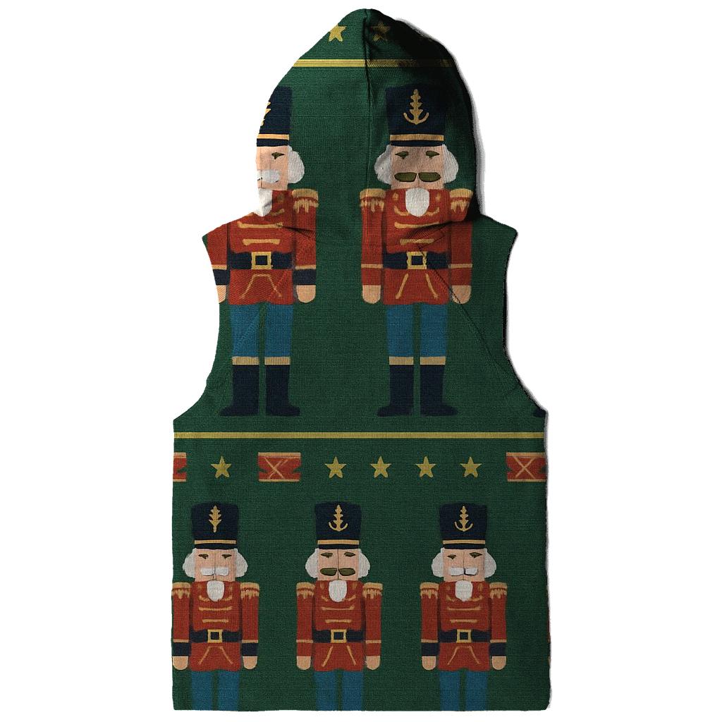 Nutcracker Soldier Border Stripe On Green Background graphic hoodies