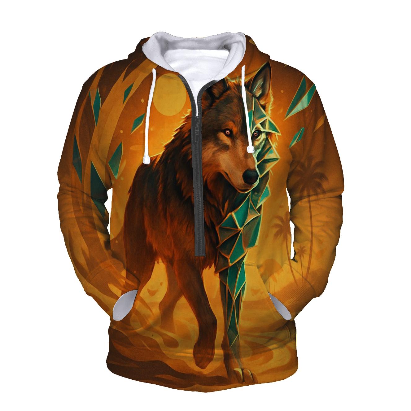 Desert Glass Mirage Wolf premium hoodies