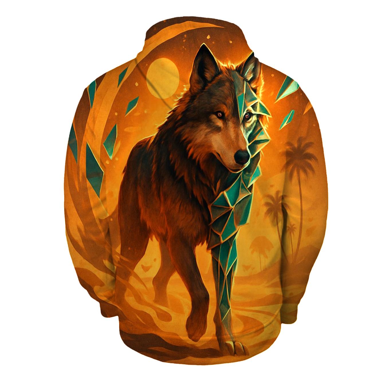 Desert Glass Mirage Wolf premium hoodies