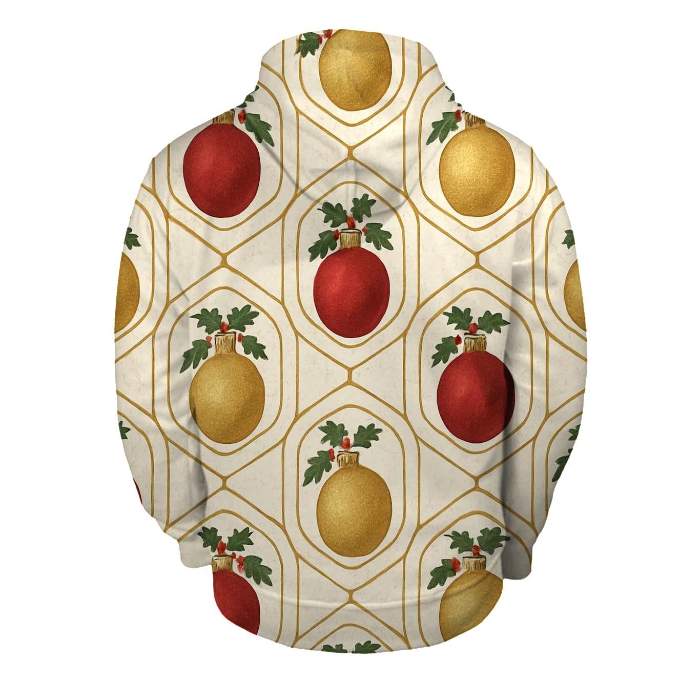 Crimson Ornament Medallion Tessellation On Ivory Background premium hoodies