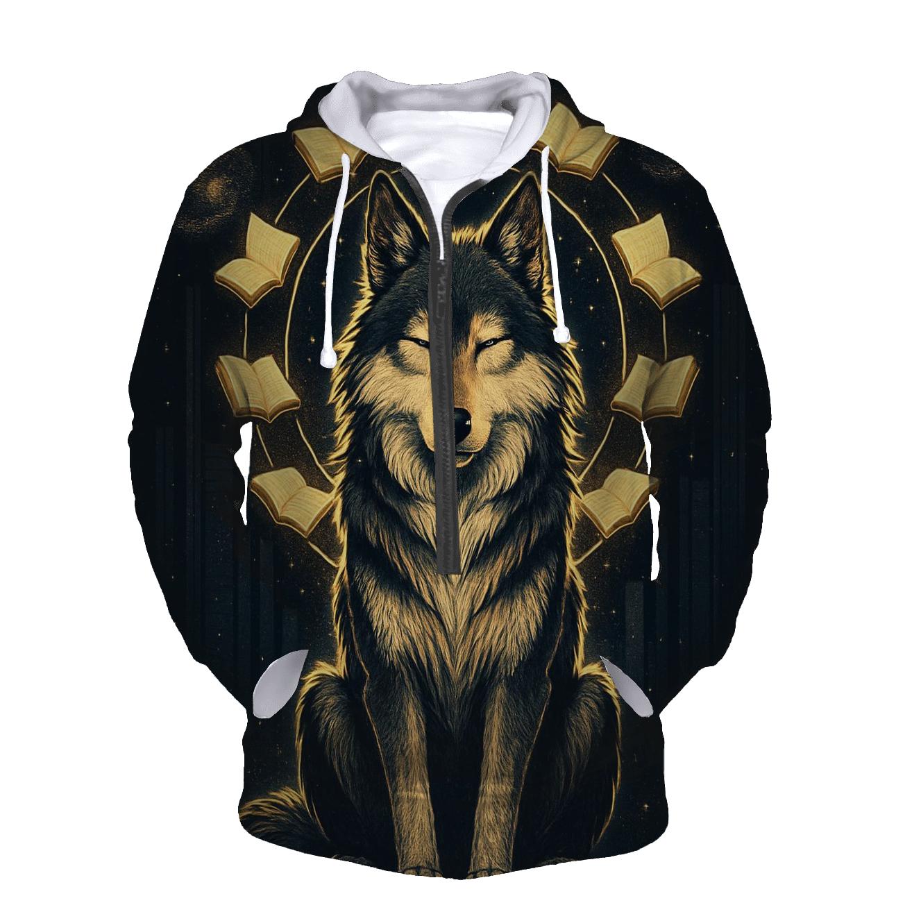 Celestial Library Spirit Wolf custom hoodies