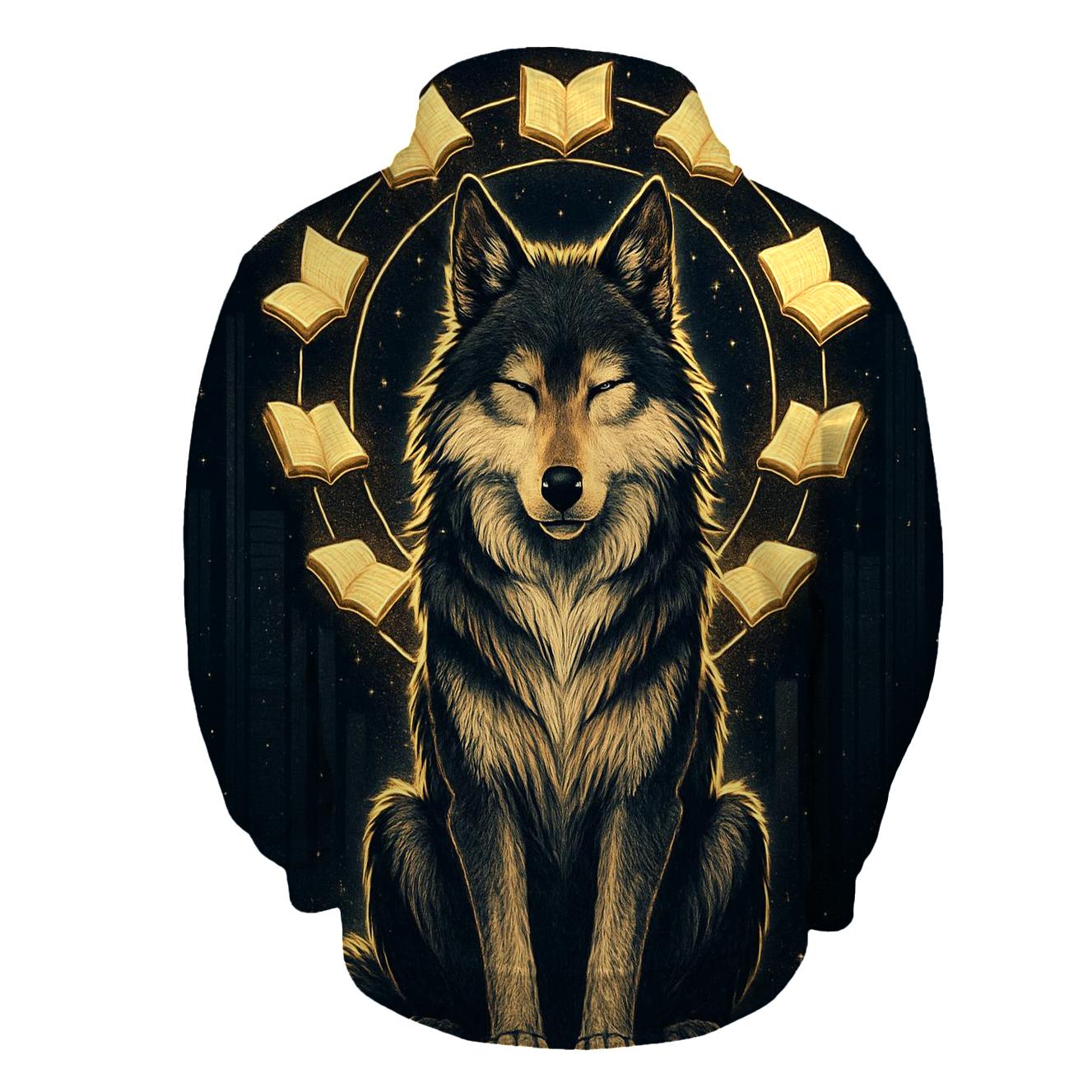 Celestial Library Spirit Wolf custom hoodies