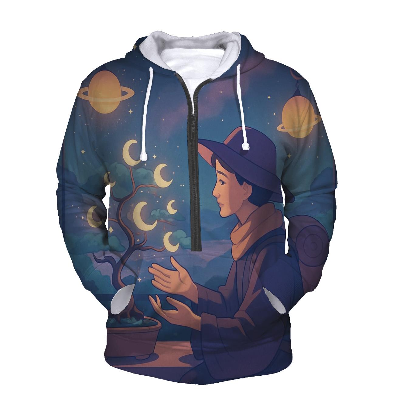 Garden Of Orbiting Lantern Moons lightweight hoodies