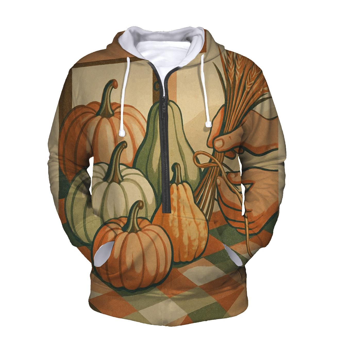 Market Day Pumpkin Quilt Still Life graphic hoodies