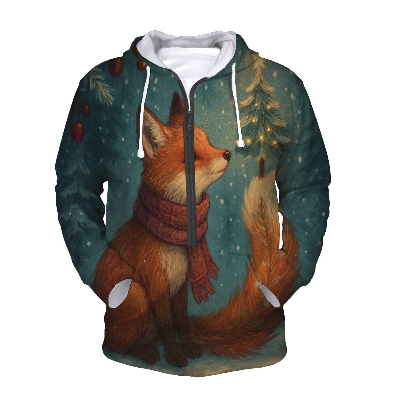Christmas Tree Fox In Lantern Snow hoodie trends