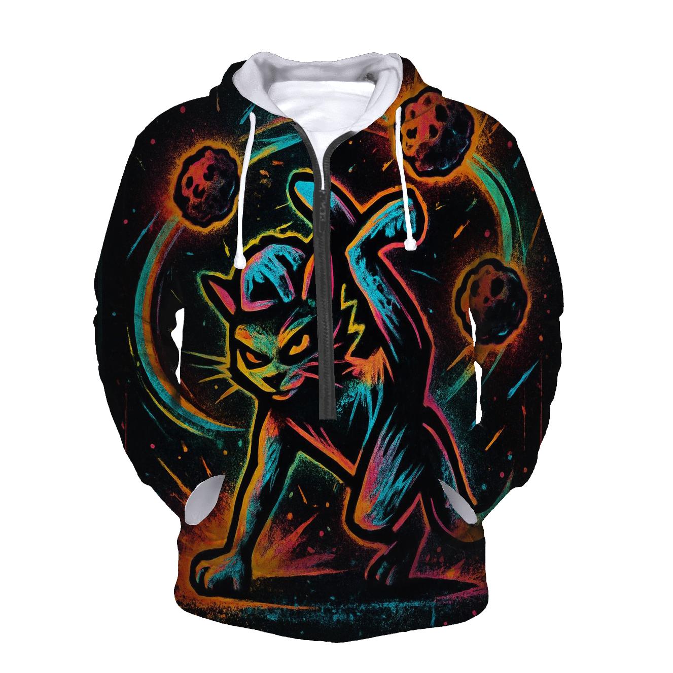 Graffiti Meteor Breakdancer Cat designer hoodies